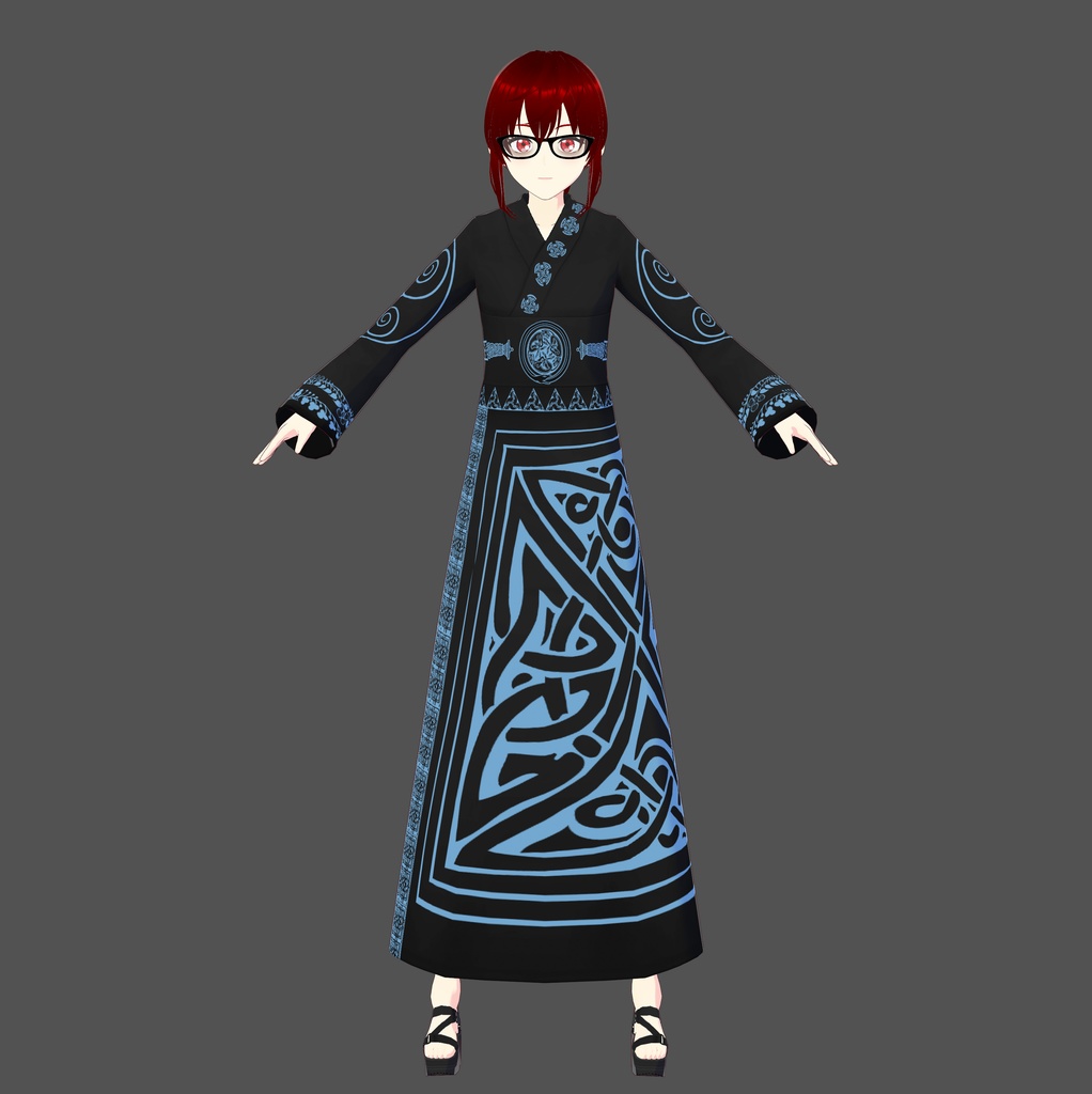 Blue/Black Celtic Vroid Kimono