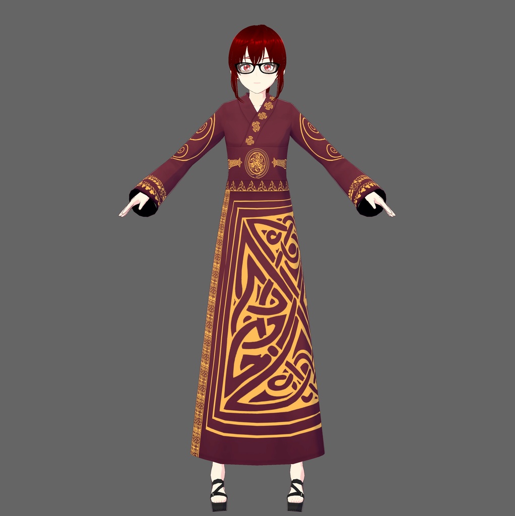 Red/Gold Celtic Vroid Kimono