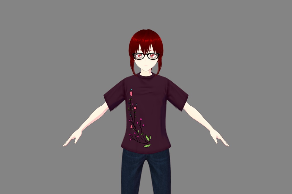 Purple Flower Vroid T-shirt