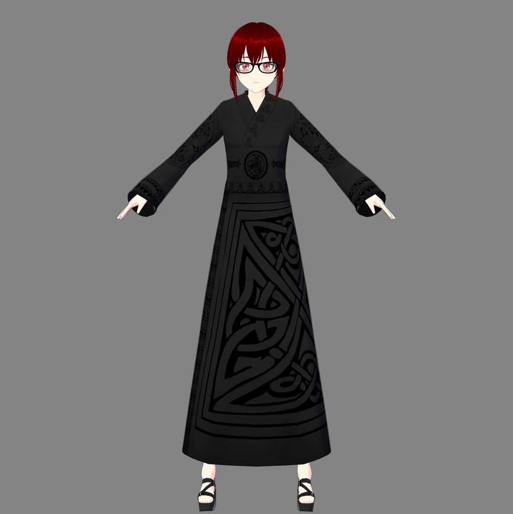 Black Celtic Vroid Kimono