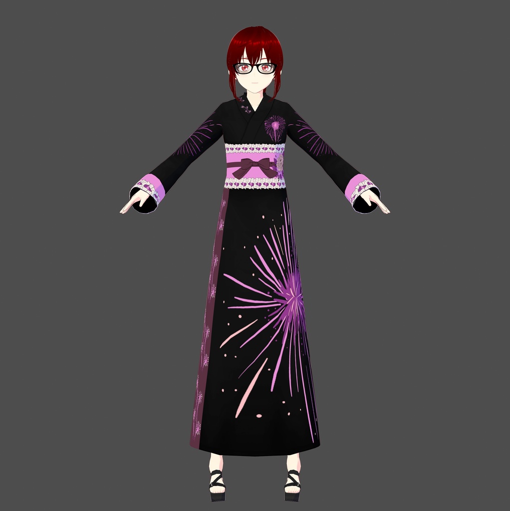 Fireworks Vroid Kimono