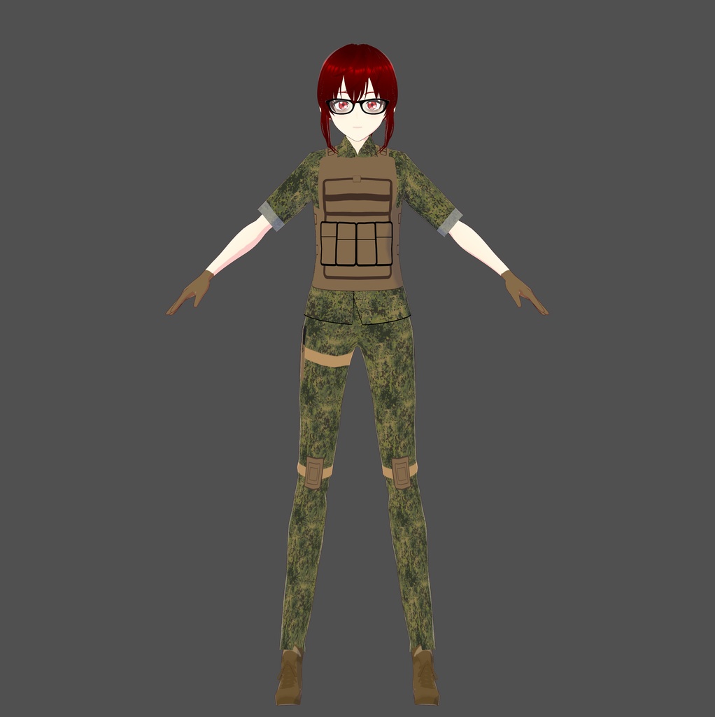Tropical Tactical Vroid Outfit