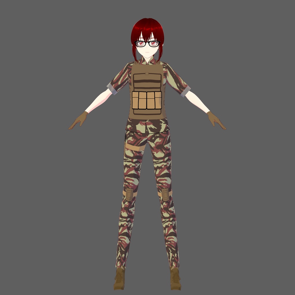 "Lizard" Camo Tactical Vroid Outfit