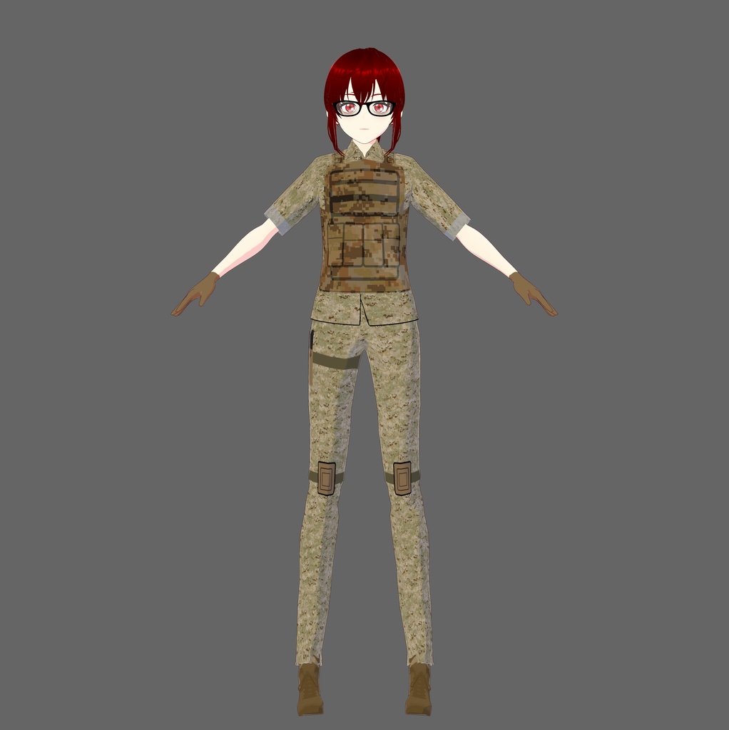 Multiterrain Camo Tactical Vroid Outfit