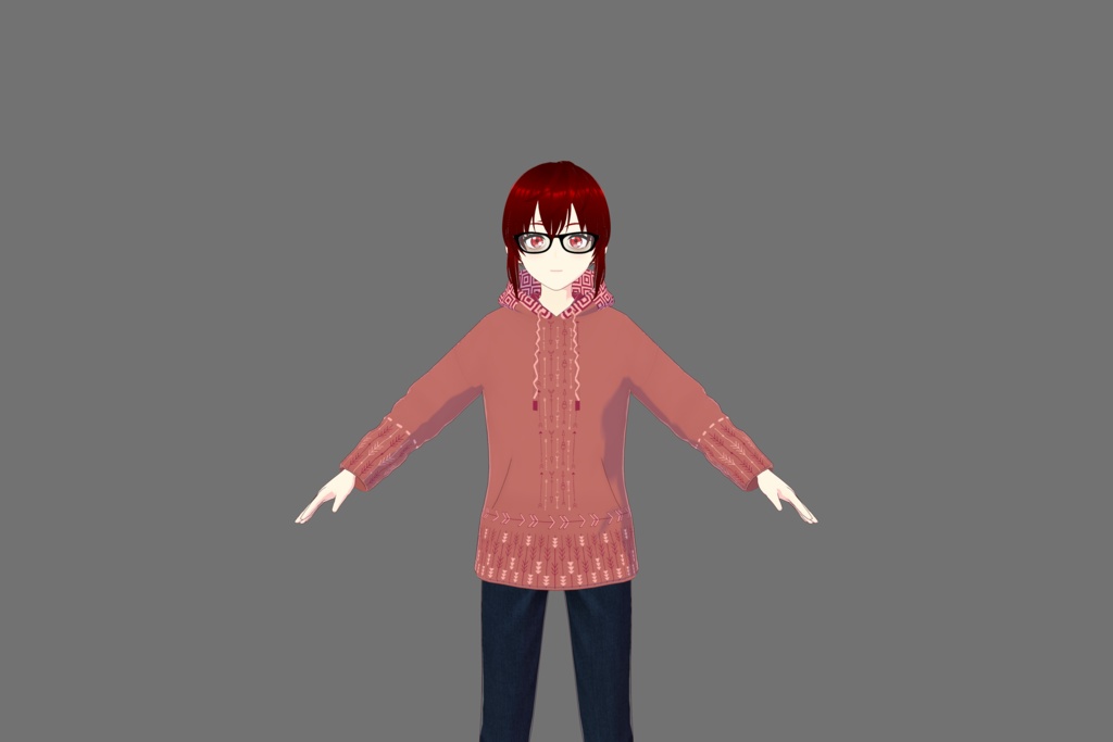 Pink Geometric Vroid Hoodie