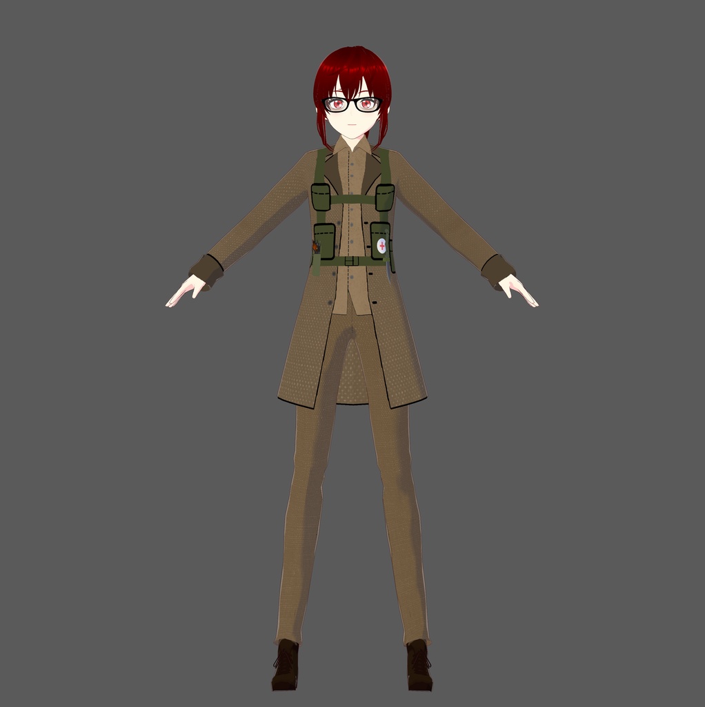 Khaki Cold-Weather Tactical Vroid Outfit