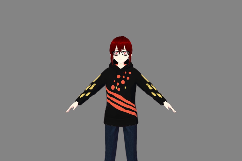 Yellow/Orange Black Vroid Hoodie