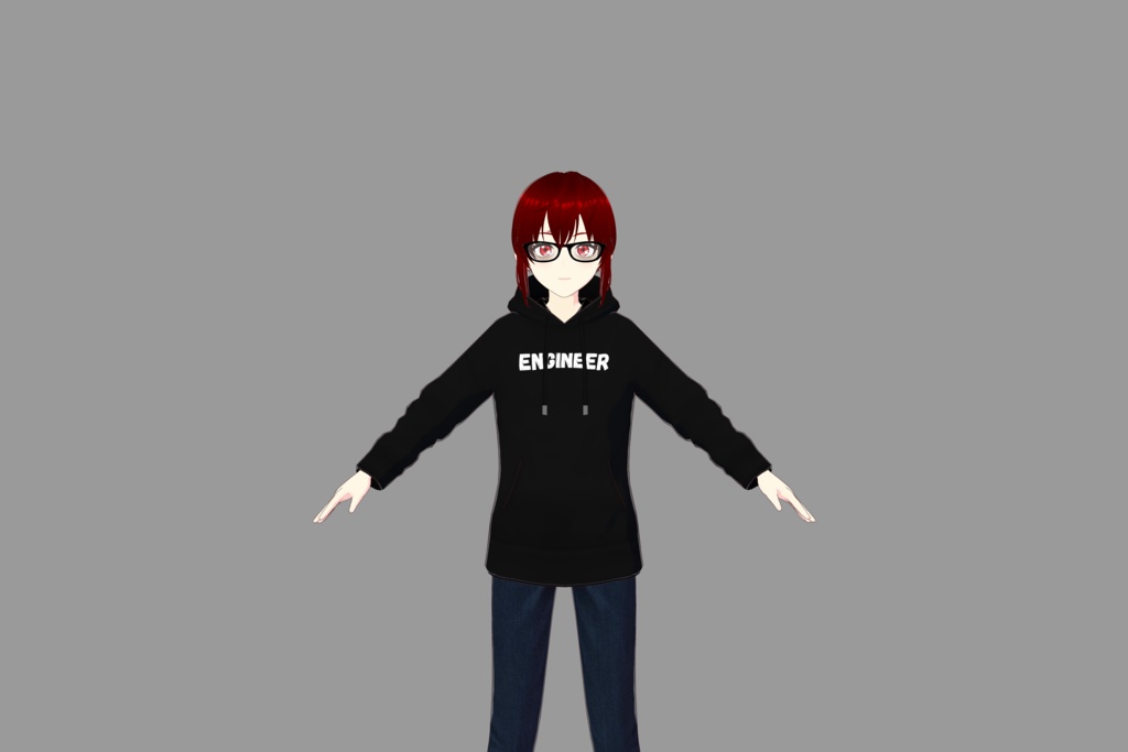 Vroid "Engineer" Hoodie (Black)
