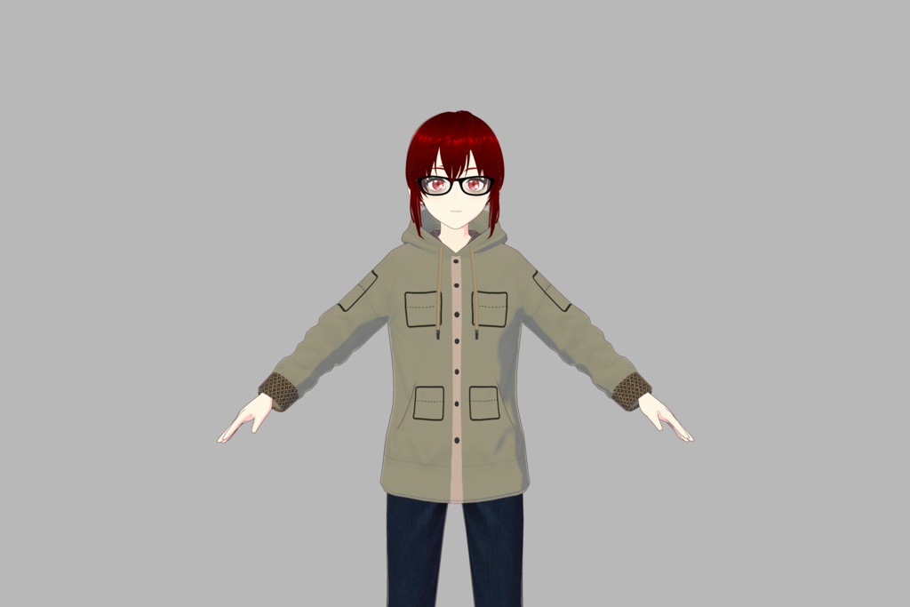 Vroid Khaki Hoodie