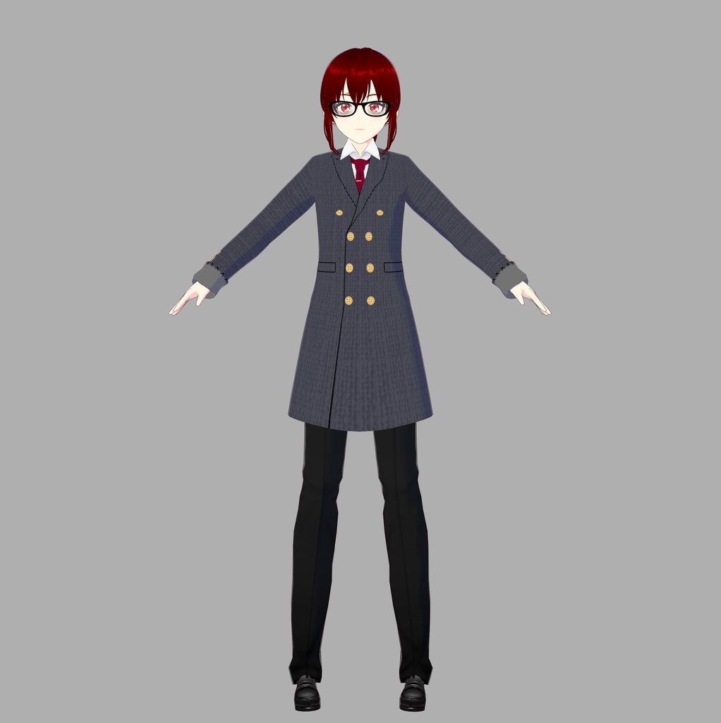 Blue Double Breasted Vroid Outfit