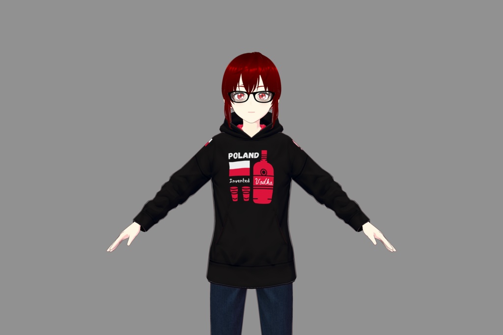 "Poland Invented Vodka" Vroid Hoodie