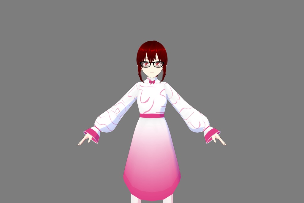 White/Pink Vroid Dress