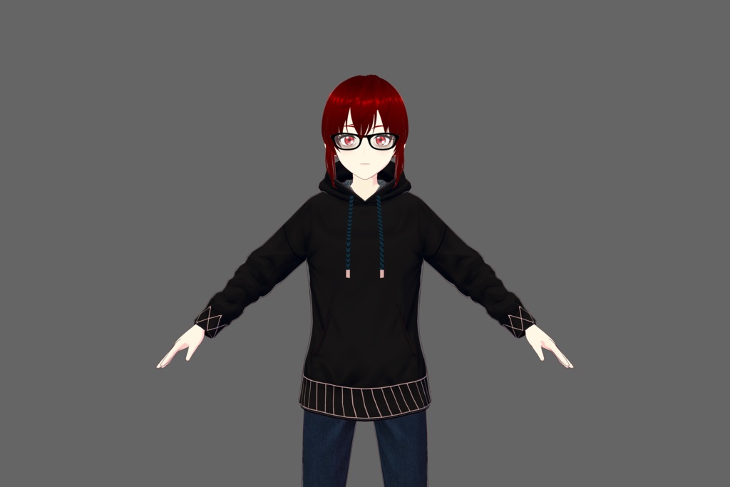 Minimalist Black Vroid Hoodie