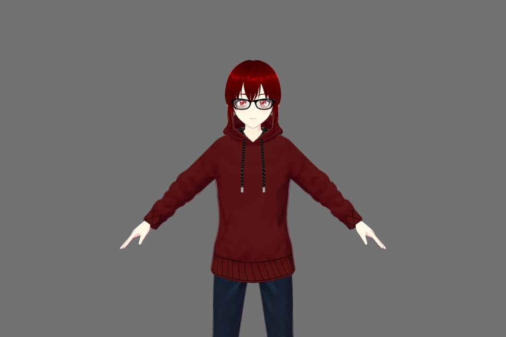 Minimalist Red Vroid Hoodie