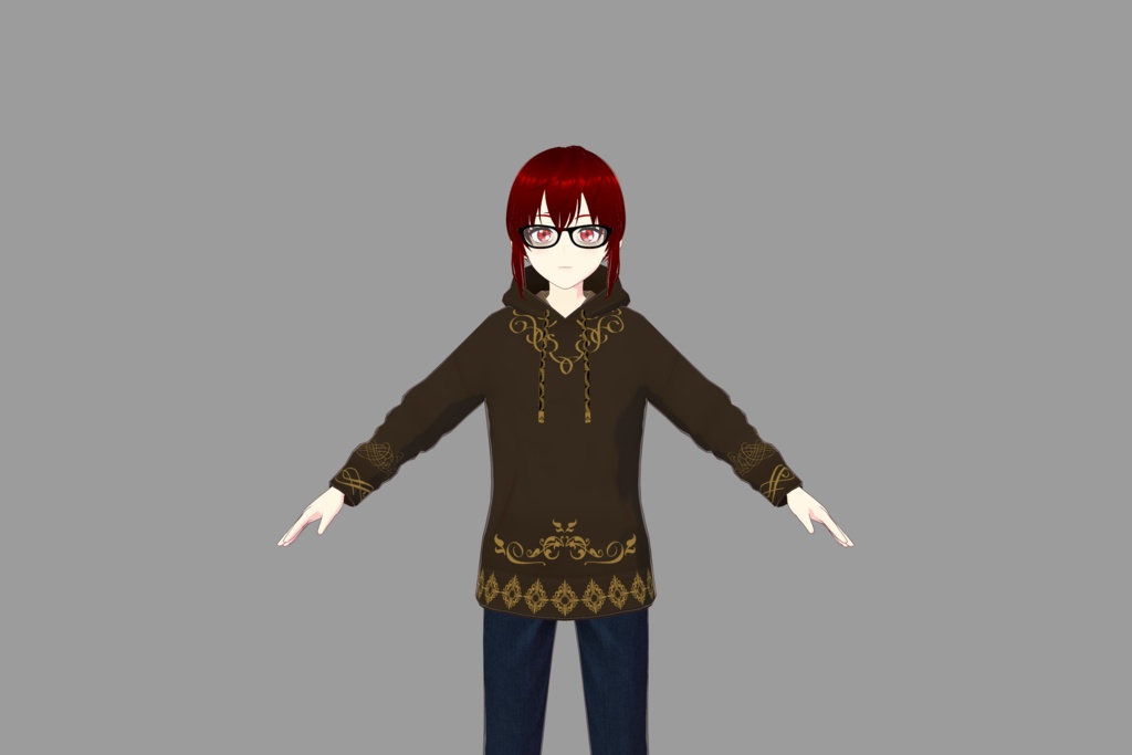 Brown/Gold Vroid Hoodie 