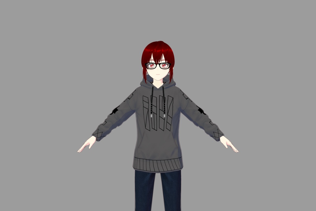 Grey Shapes Vroid Hoodie