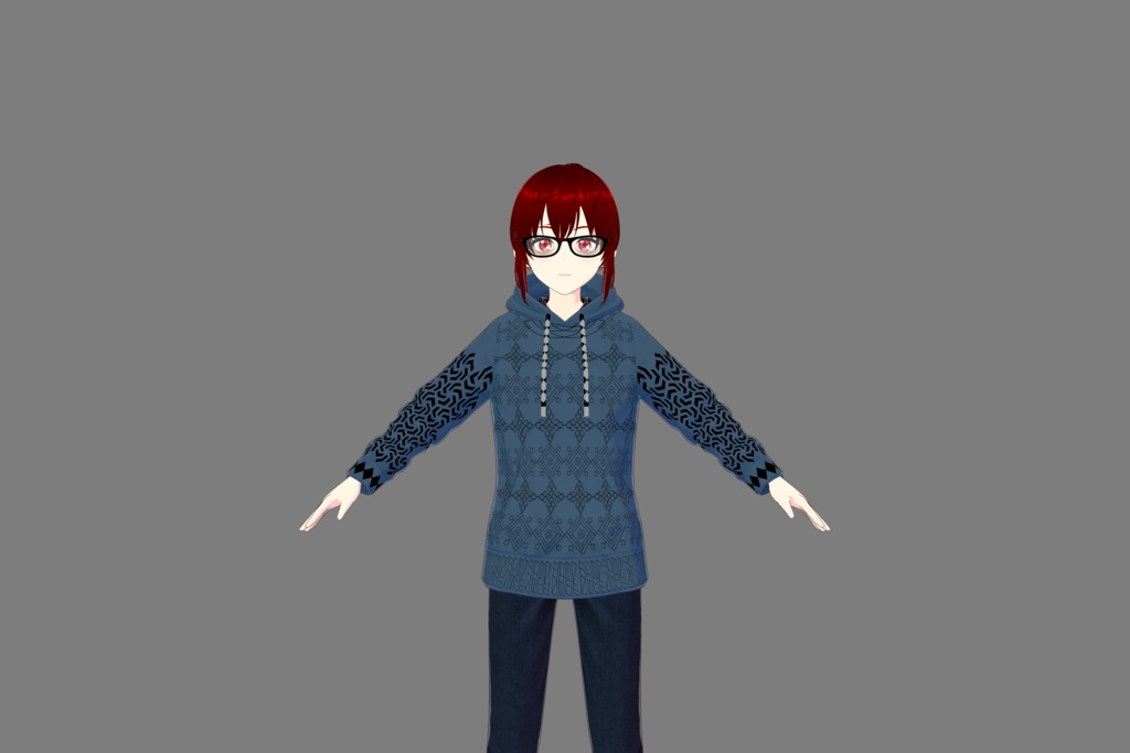 Chain-Mail Inspired Vroid Hoodie (Blue)