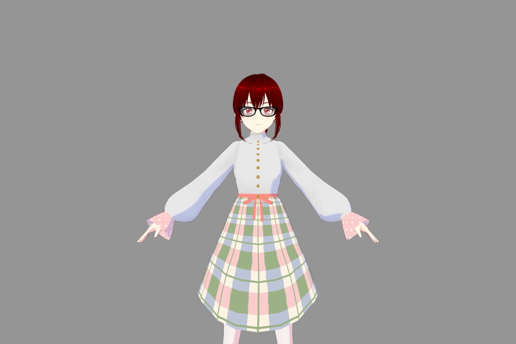 Vroid Checkered Dress 