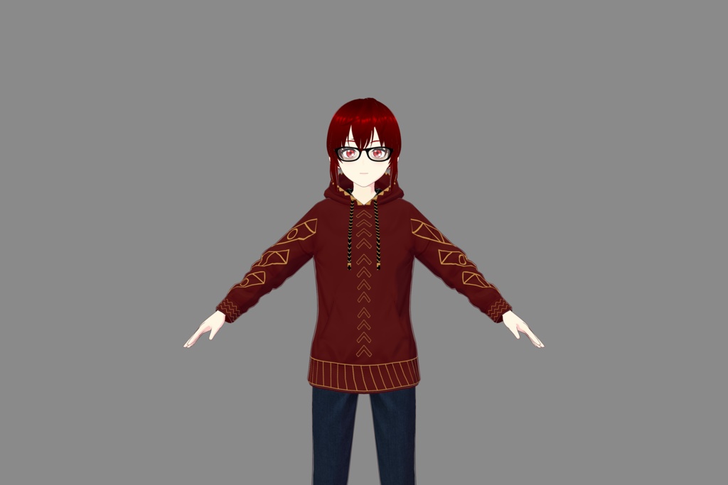 Red/Gold Vroid Hoodie