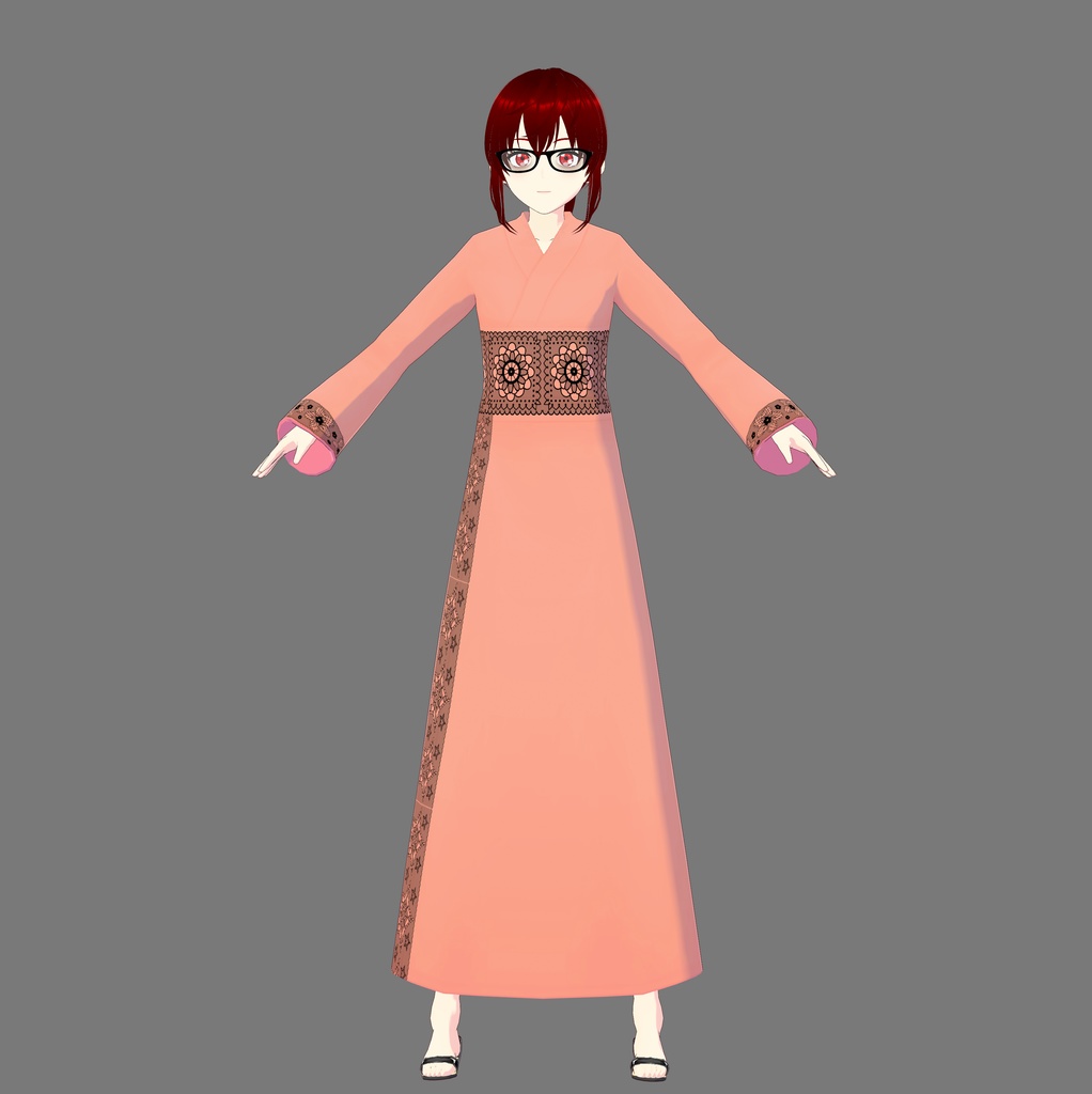 Pink/Black Vroid Kimono