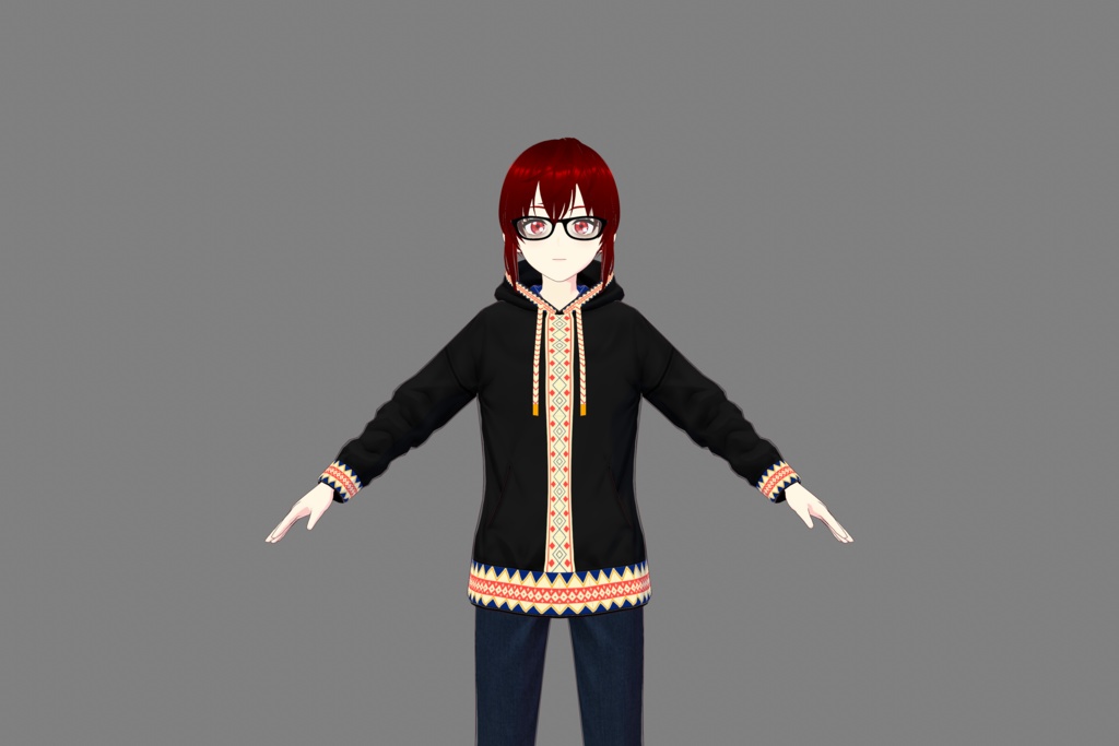 Black "Mosaic" Vroid Hoodie