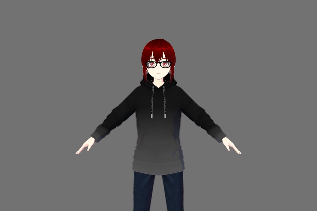 Grey Gradient Vroid Hoodie