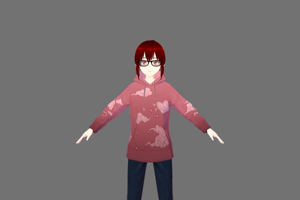 Pink Clouds/Stars Vroid Hoodie