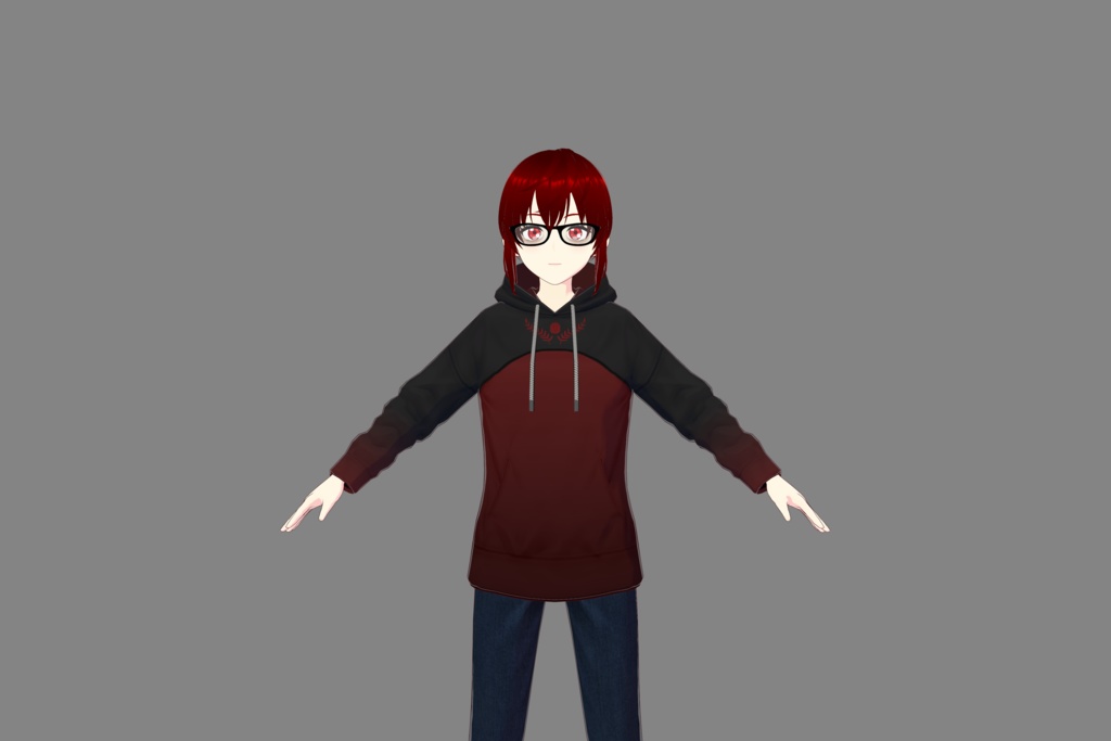 Red/Black Vroid Hoodie
