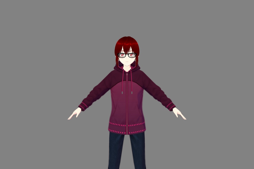 Magenta Vroid Hoodie