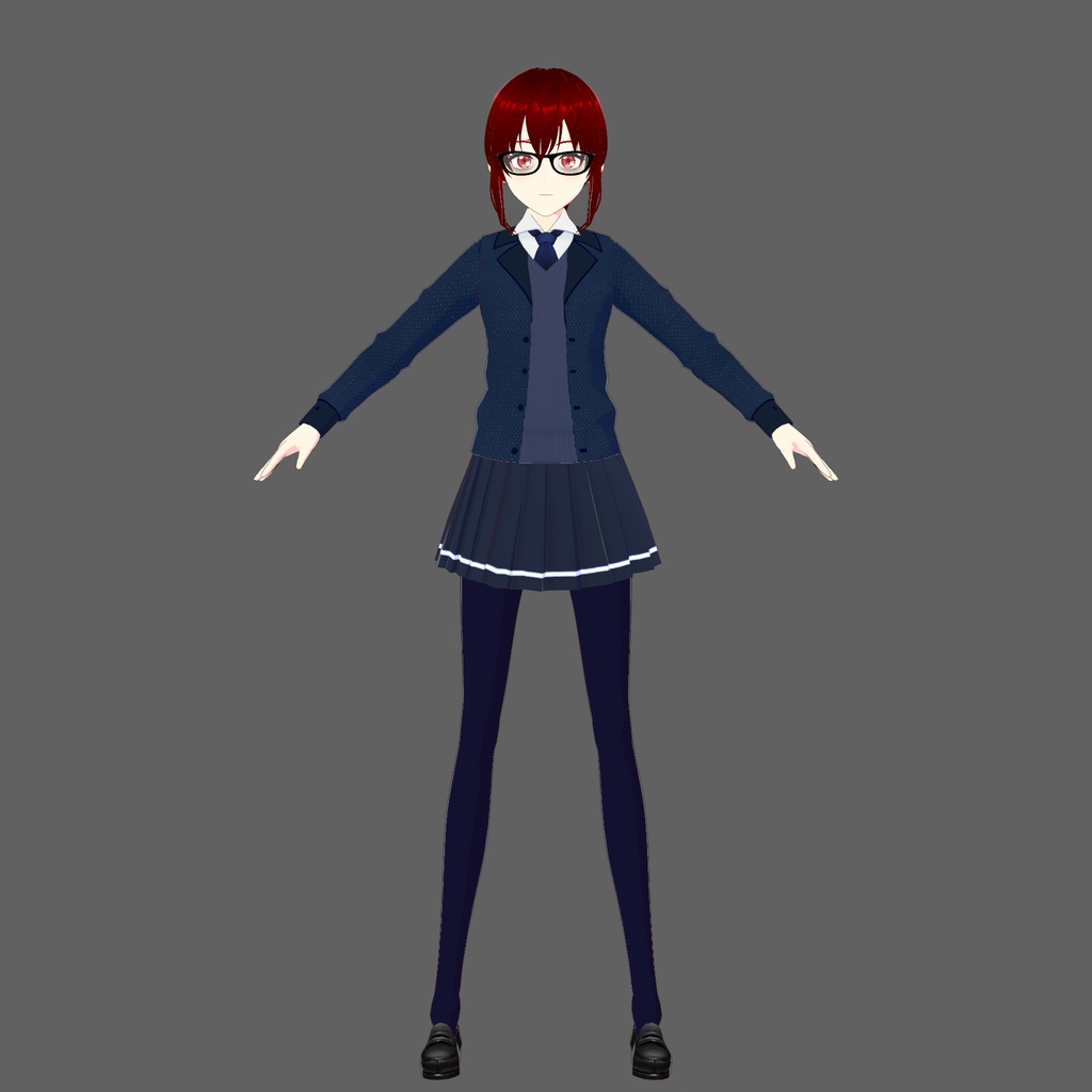 Navy Blue Highschool Vroid Uniform