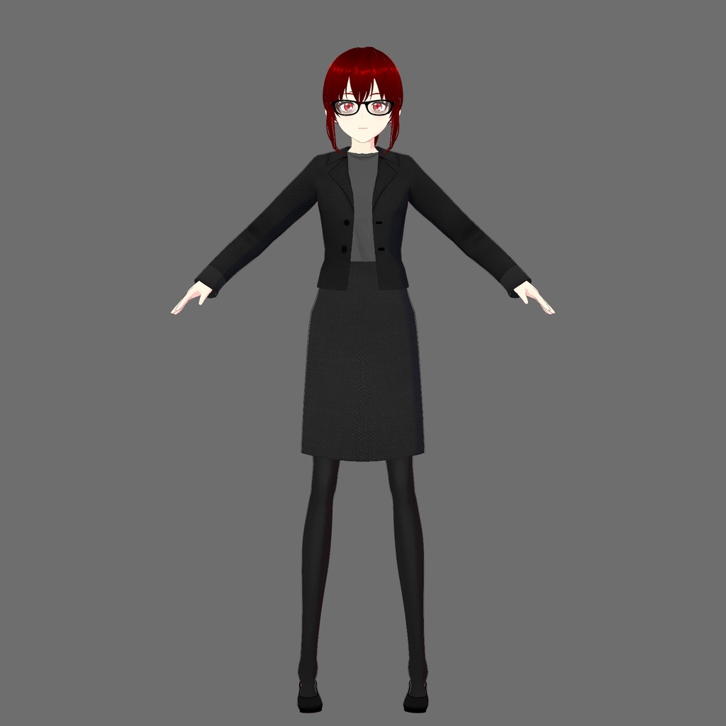 Formal Black Vroid Outfit with Skirt