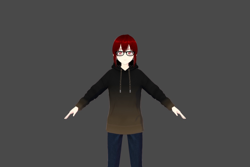 Black/Brown Gradient Vroid Hoodie