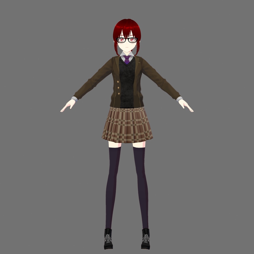 Semi-Formal Checkered Skirt Vroid Outfit