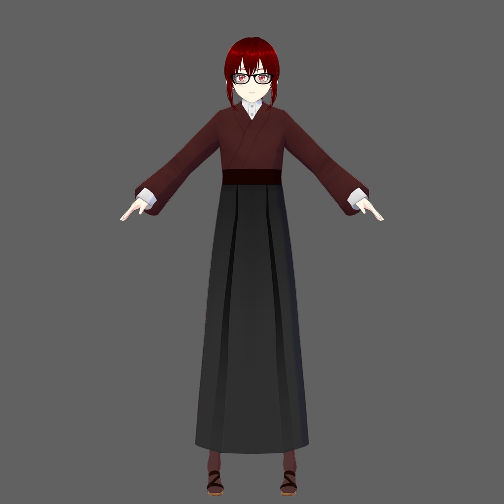 Red/Grey Keiko-gi/Hakama Vroid Oufit