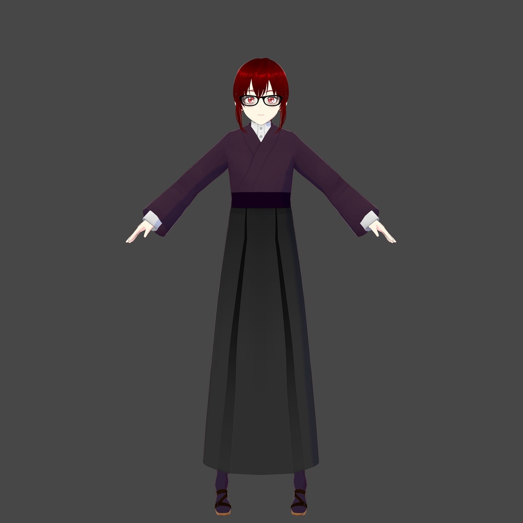 Purple/Grey Keiko-gi/Hakama Vroid Oufit