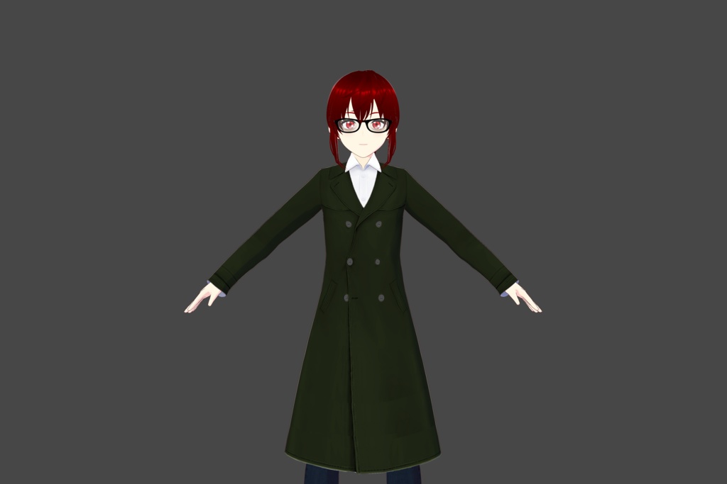 Olive Green Double Breasted Vroid Trenchcoat 