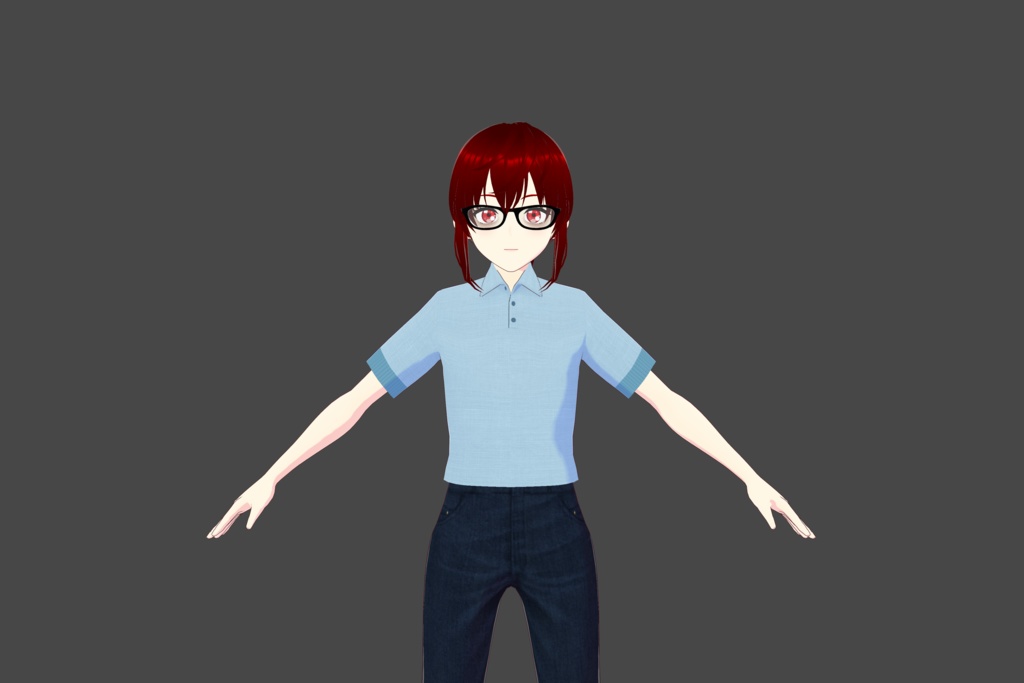 Blue Vroid Polo Shirt