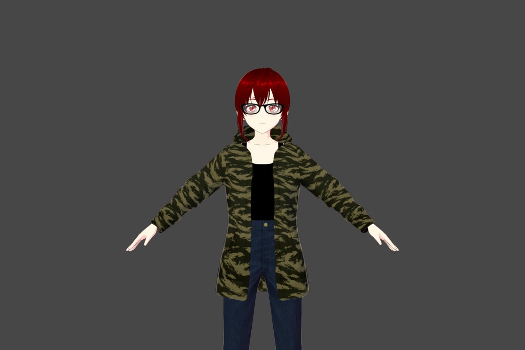 Green Brushstroke Camo Vroid Parka