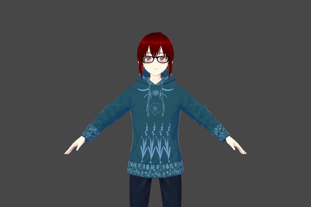 Blue "Agriculture" Vroid Hoodie
