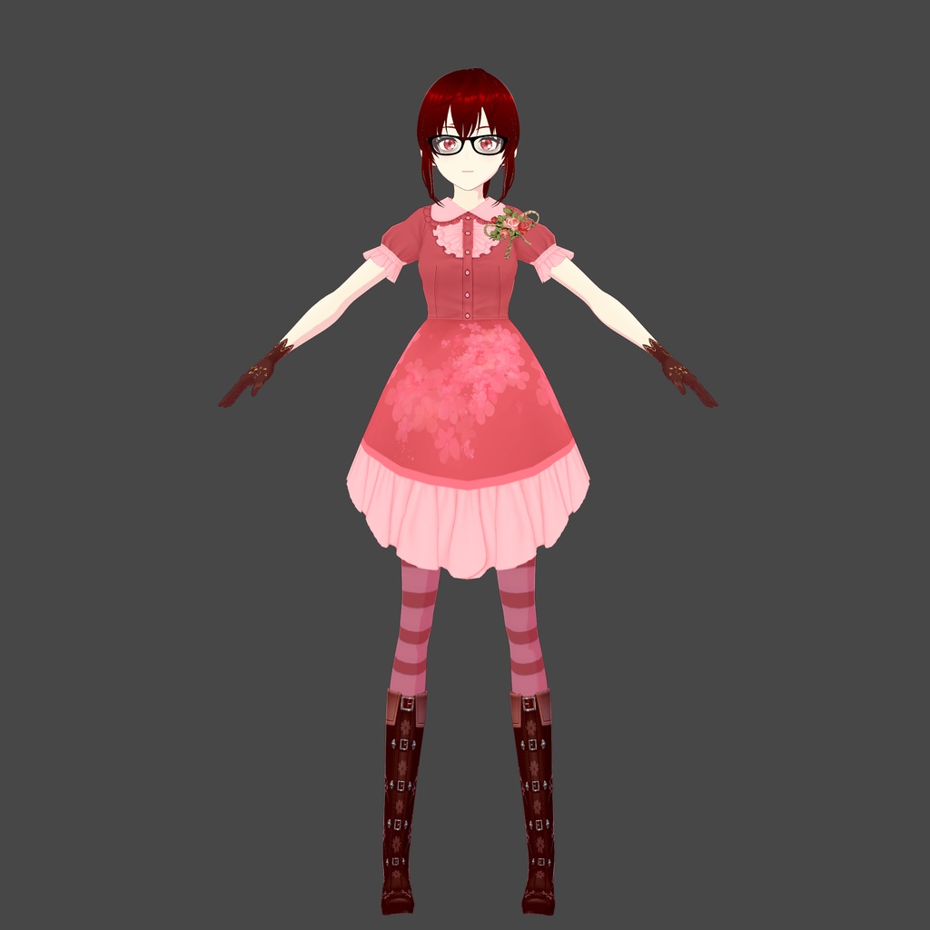 Pink Vroid Dress Outfit
