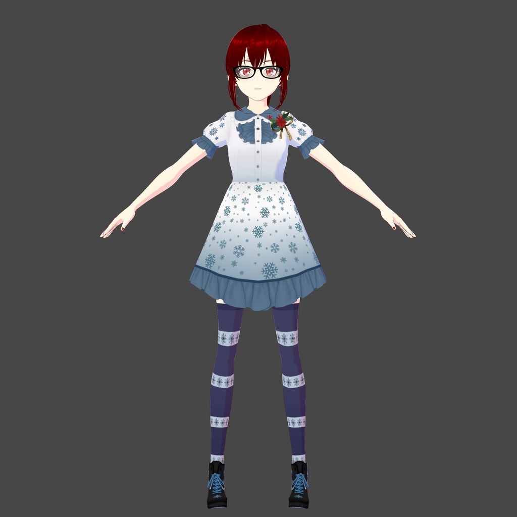 Snowflakes Vroid Dress Outfit