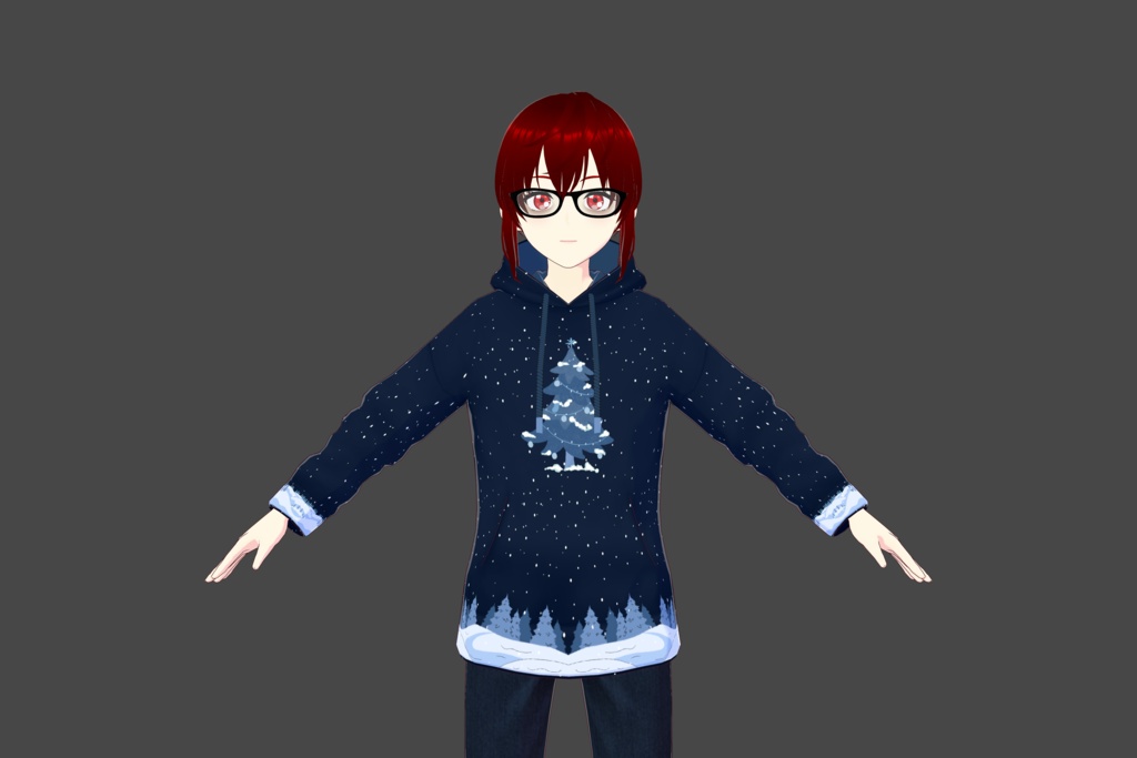 "Snowy Winter" Christmas Vroid Hoodie
