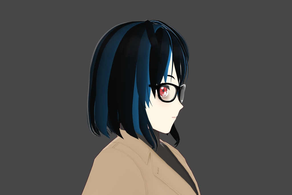 Vroid Black Hair Textures with Vertical Highlights