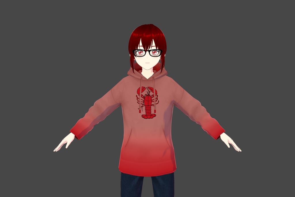 Lobster (Red) Vroid Hoodie