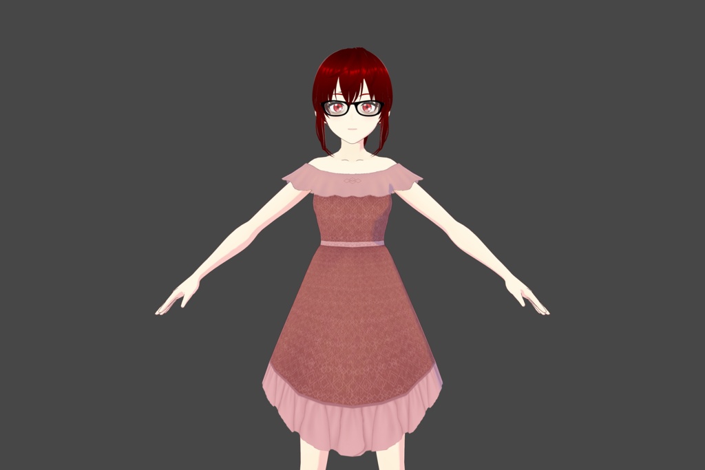 Dark Pink Sleeveless Vroid Dress