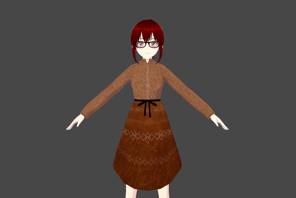 Brown Leather Vroid Dress