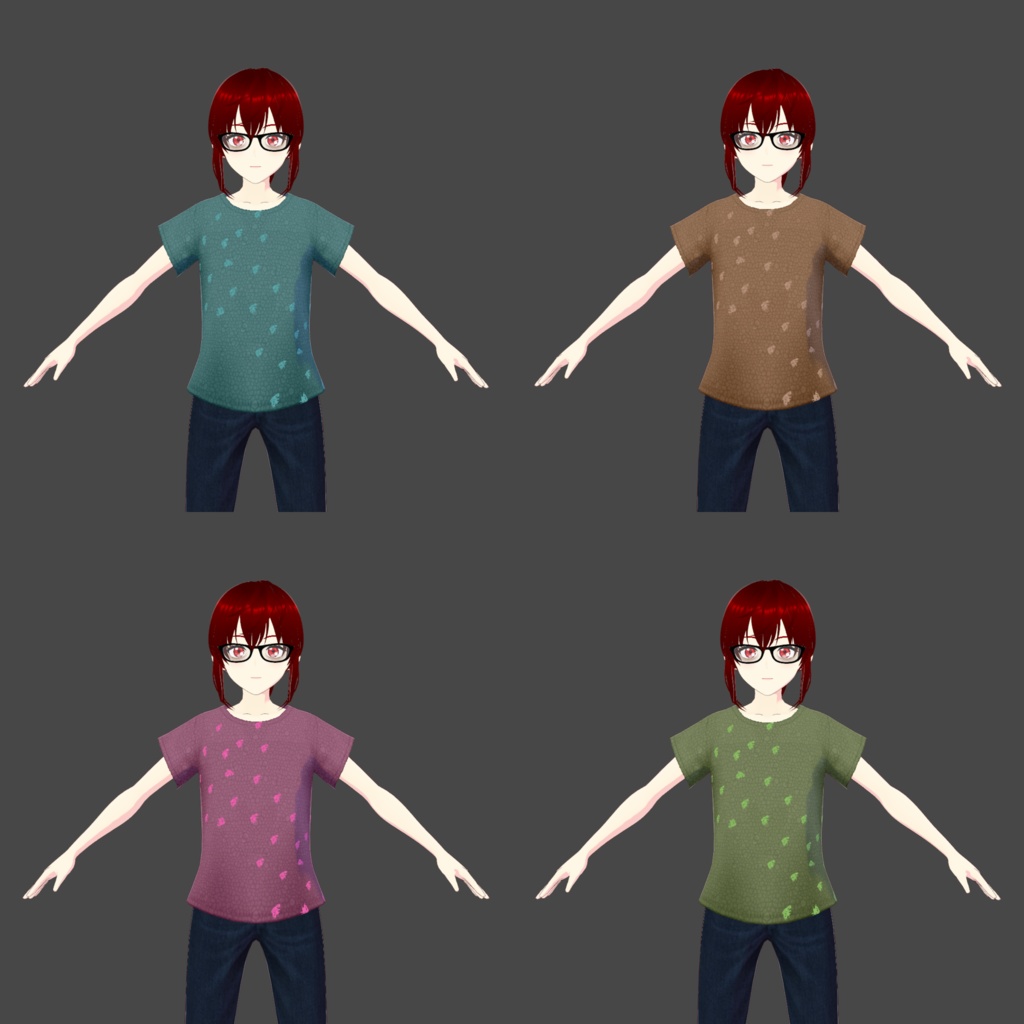 Spotted Crocodile Skin Vroid T-Shirts