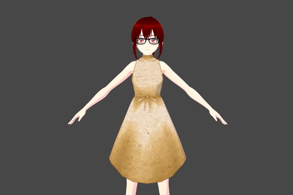 Bronze Sleeveless Vroid Shiny Dress