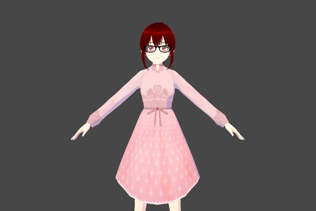 Pink Lace Vroid Dress