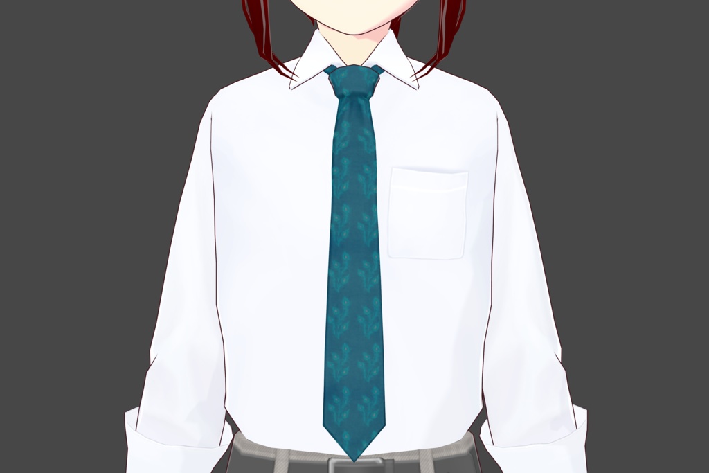 Blue "Peacock Feathers" Vroid Tie
